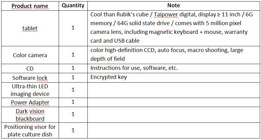 Standard Configuration of ZD-B2 Automatic Colony Counter