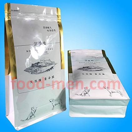 Square bottom glossy ziplock bag for food