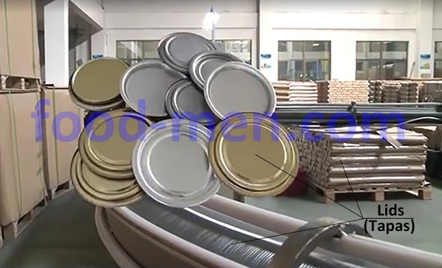 Metal cans lids making machines line Figure 6 -- Metal lids conveying mechanism