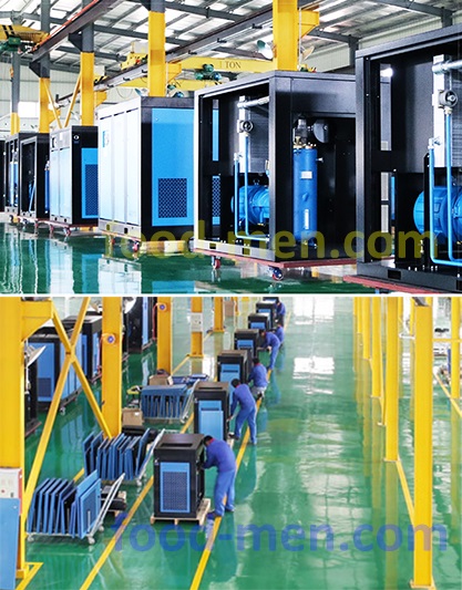 Water-Lubricated Oil-Free Screw Air Compressor: Production site picture