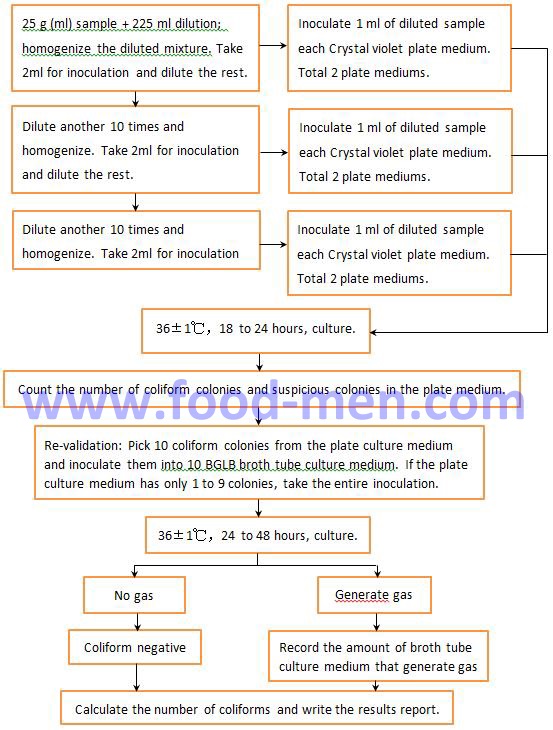 Operation Steps for Plate Counting of Coliforms