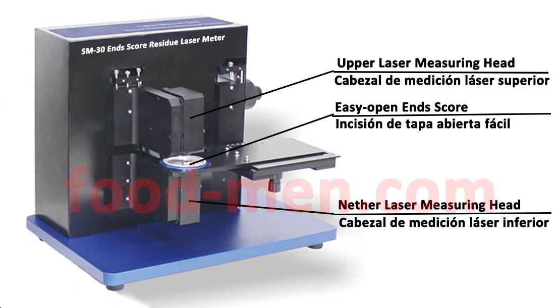 Structure drawing of SM-30 easy-open lid score residue laser meter